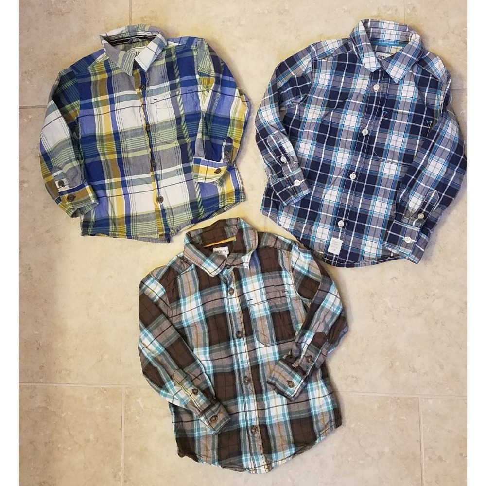 3-Boys Long Sleeve Shirts Carter's & The Children Place Toddler 18-24months 2T